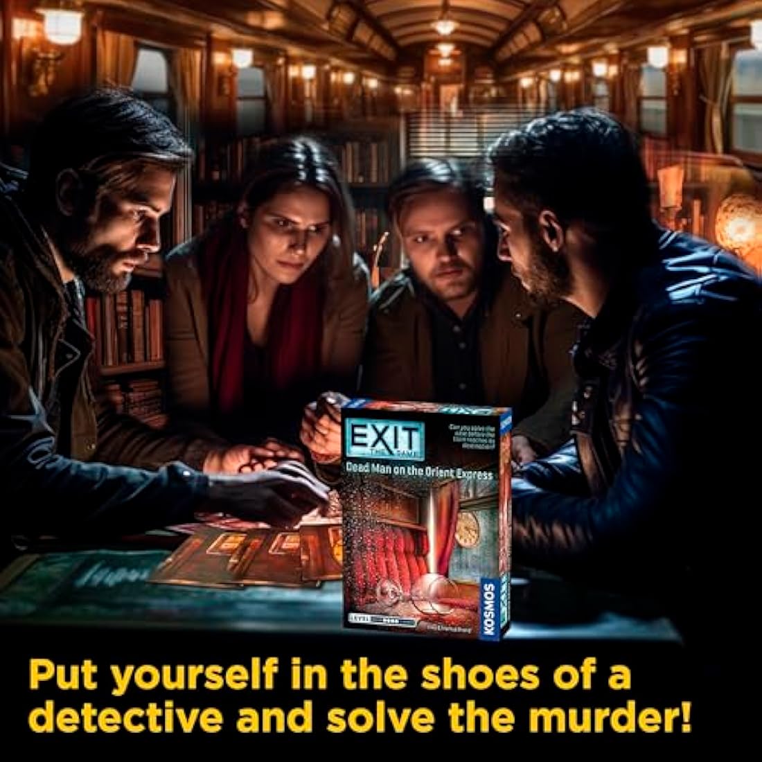 Thames & Kosmos - EXIT: Dead Man on the Orient Express - Level: 4/5 - Unique Escape Room Game - 1-4 Players - Puzzle Solving Strategy Board Games for Adults & Kids, Ages 12+ - 694029