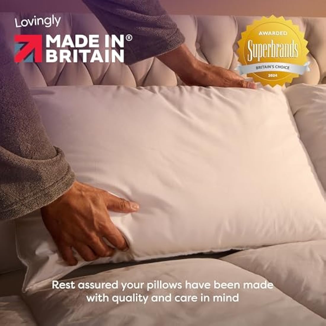 Slumberdown 100% British Wool Pillow 1 Pack - Naturally Cooling & Moisture-Wicking for Hot Sleepers, Luxury Back & Side Sleeper Pillow - Hypoallergenic Cotton Cover, UK-Made (48 x 74cm)
