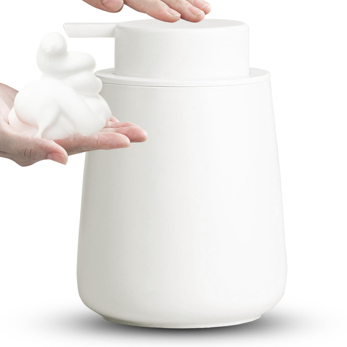 AZMOYAC Foaming Soap Dispenser - 12 Oz Ceramic Foam Hand Soap Dispenser for Bathroom, Face Wash Dispenser Bottle with Foaming Pump, Refillable Lotion