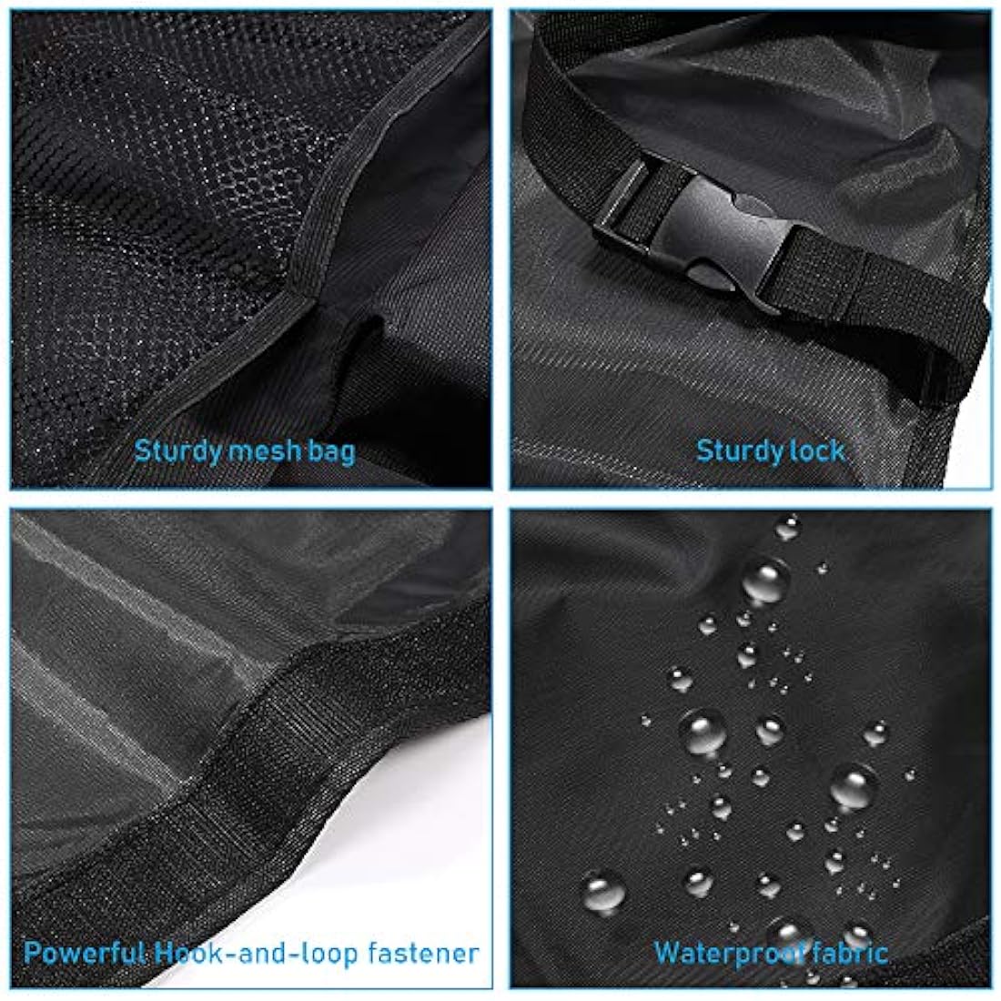 URAQT Car Boot Organiser Waterproof Kick Mats Car Organiser Seat Back Protectors, Multi-Pocket Children's Travel Storage, Durable Foldable Cargo Net Storage for Car Backseat Cover