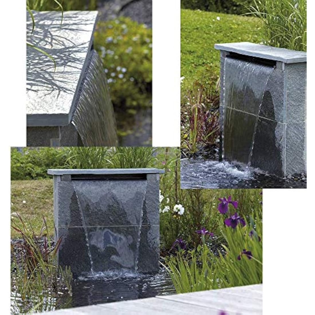 Oase 70771 Waterfall XL 30 - Waterfall 30 cm Wide in Stainless Steel Look for Water Features in the Garden and Outdoor Use, for Mounting on Walls and Walls for Pond, Pool, Fountain, Silver