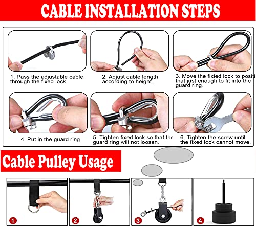 Taeku LAT Pulley System for Home Gym ? Strength Training Fitness Equipment Cable Machine for Triceps, Biceps, Back & Shoulder Workouts (100" Cable+2''
