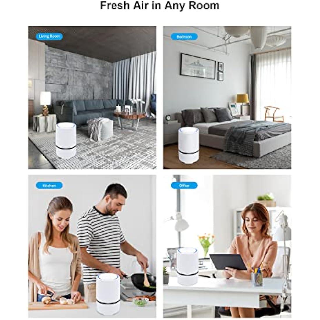 MELEDEN HEPA Air Purifier for Smoke, Pollen, Pet Dander, Odor, Dust Remove, Compact Air Purifiers for Home Bedroom, Kitchen and Office, No Ozone Air Cleaner