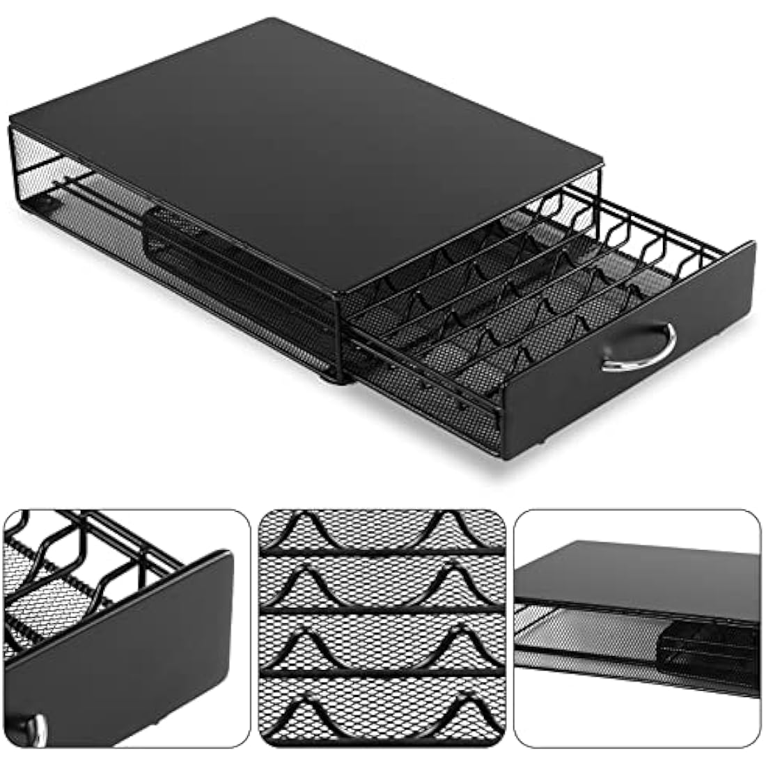 SYSYLY Coffee Capsule Storage Drawer Tray for 40 Vertuoline pods,Coffee Pod Holder Box,Organiser & Machine Stand