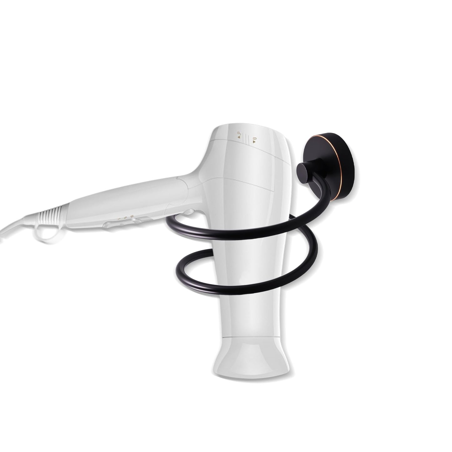 OlBuWa Hair Dryer Rack Hair Dryer Holder Hair Care Tools Holder Wall Mounted For Bathroom Shower Room (Black)