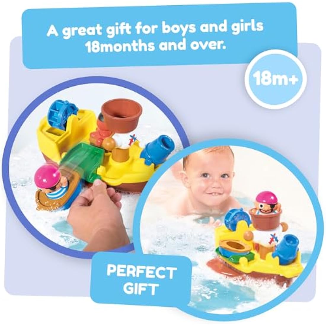 Toomies Pirate Bath Baby Bath Toy, Shower Baby Toy for Water Play in the Bath, Kids Bath Toy Suitable for Toddlers & Children, Boys & Girls from 18 Months+