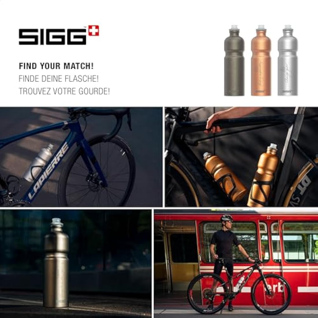 Sigg - Aluminium Bike Water Bottle - Move MyPlanet Smoked Pearl - Climate Neutral Certified - Lightweight - BPA Free - Smoked Pearl - 0.75 L