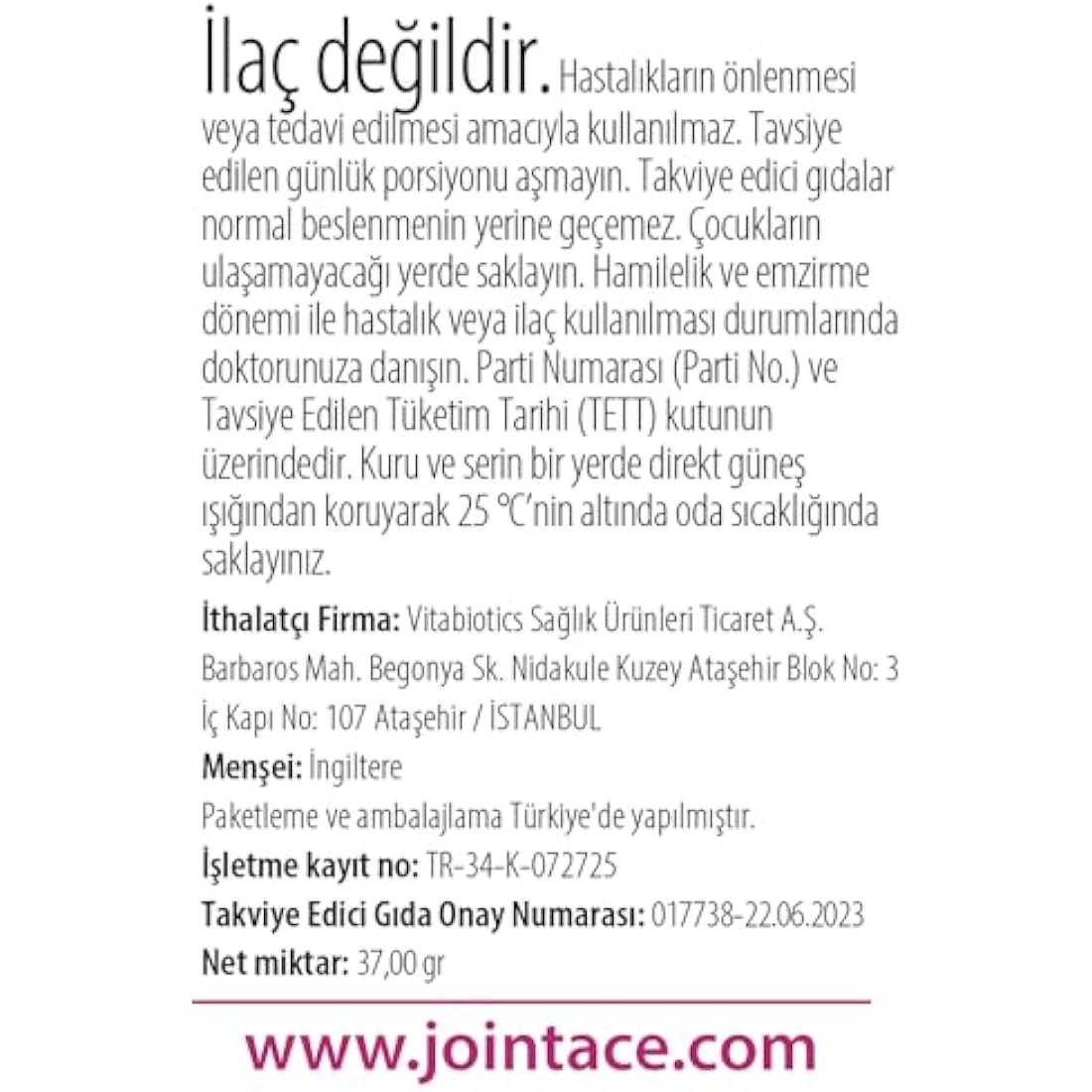 Vitabiotics Jointace Collagen - 30 Tablets