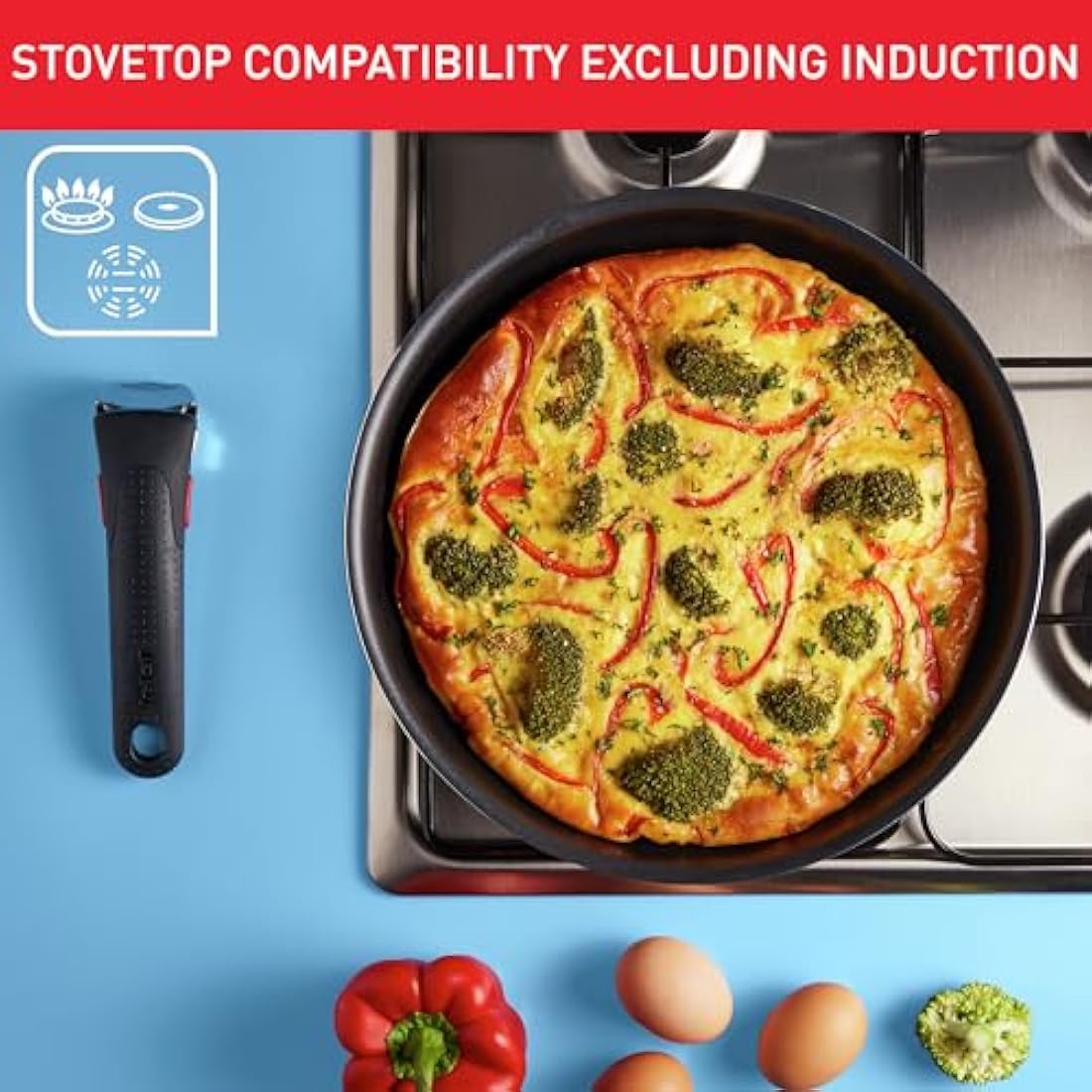 Tefal Ingenio Easy On 20 Piece Set, Pots & Pans Set, Stackable, Easy Cleaning, Non-Stick Coating, Removable Handle, Heat Indicator, All hobs Compatible excluding Induction, L1599402