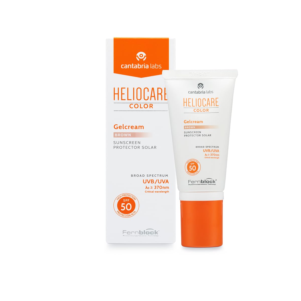 Heliocare Colour Gelcream Brown SPF 50 50ml / Sun Cream For Face / UVA and UVB Anti-Ageing Sunscreen Protection / Combination, Dry, Oily and Normal