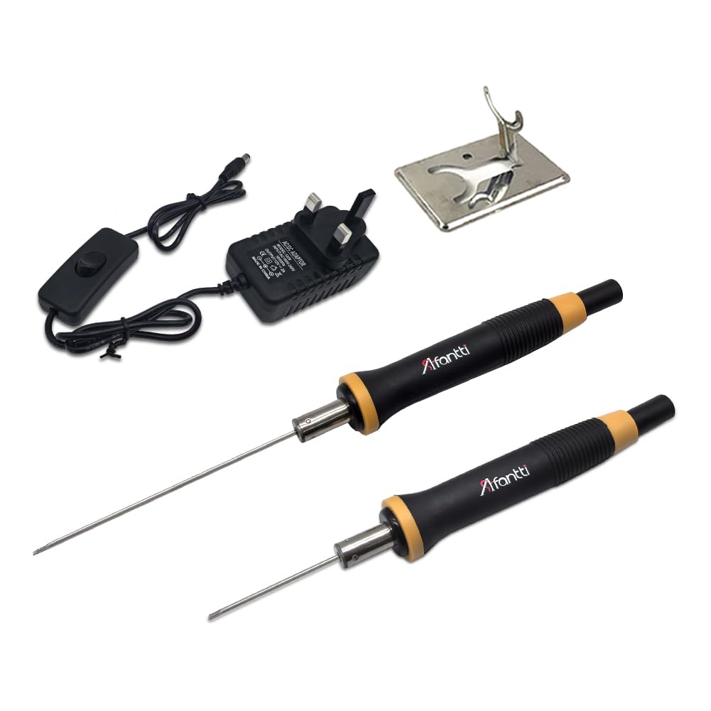 Afantti Foam Cutter Hot Wire Electric Styrofoam Cutting Pen Tool | Higher Temperature | 2 Needle | Ergonomic Handle | for EVA Polystyrene Foam Board