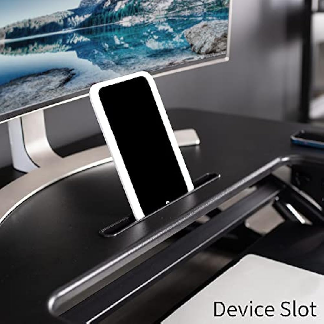 VIVO 91 cm Height Adjustable Stand Up Desk Converter, V Series, Quick Sit to Stand Tabletop Dual Monitor Riser Workstation, Black, DESK-V000V