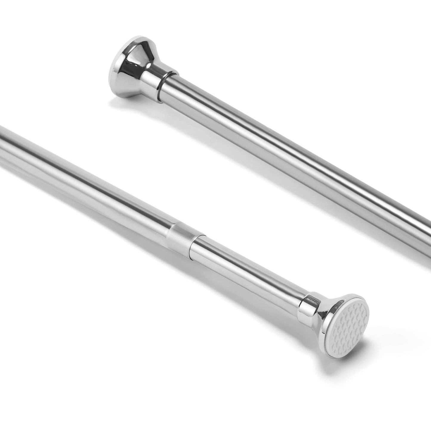 Telescopic Spring Tension Rod 105-200cm, Stainless Steel Shower Curtain Pole Extendable Room Divider without Drilling, Adjustable Rail Hanging Bar for