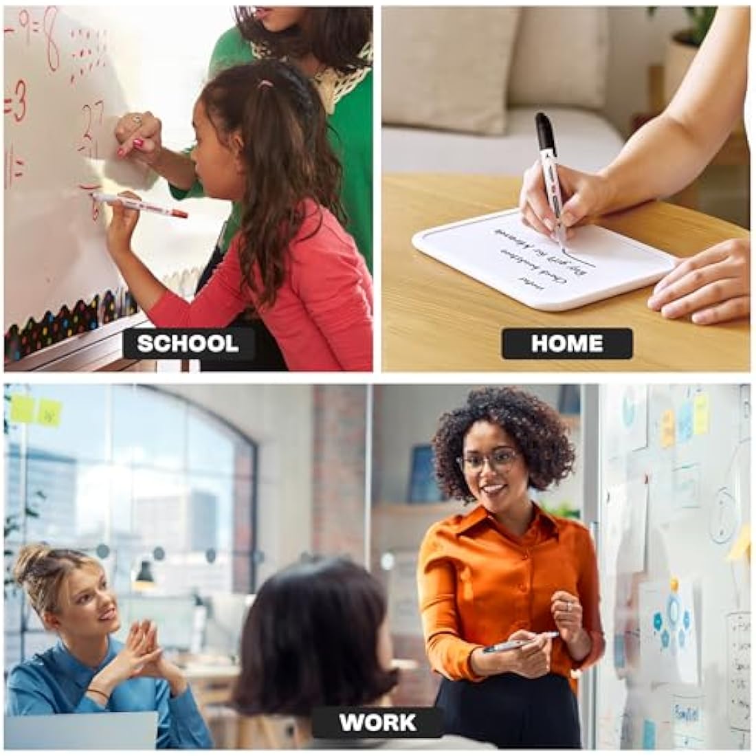 Smart Panda 12 Whiteboard Pens Dual Tip, Thin White Board Markers Erasable, Broad and Fine – Dry Erase Marker Pens, Colour Dry Wipe Markers