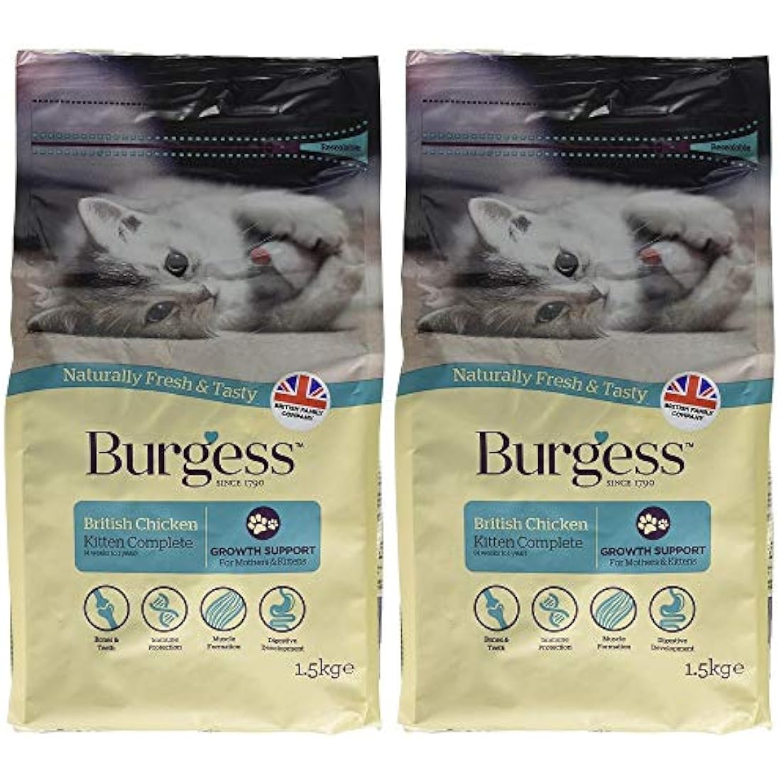 Burgess Dry Kitten Food Chicken, 1.5 kg