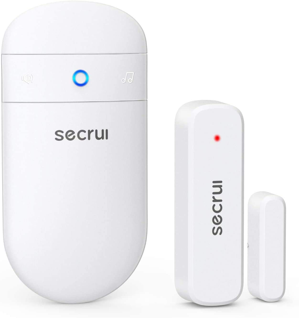 SECRUI Wireless Door Open Sensor Alarm Chime, 400ft Operating Range 52 Chimes Adjustable Volume with Mute Mode LED Indicators Magnetic Door Alarm