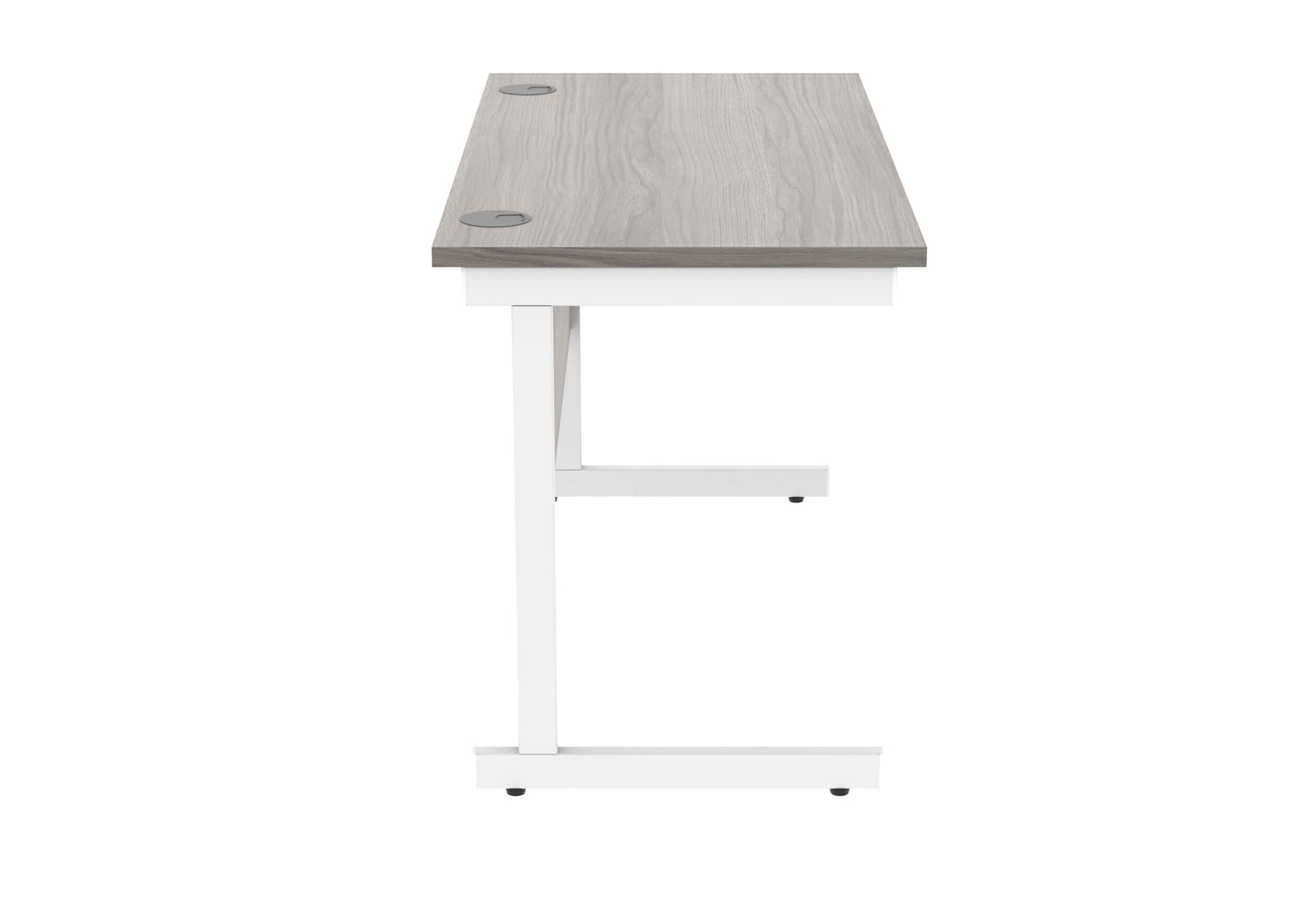 Office Hippo Essentials Rectangular Writing Computer Work Place, Home Office Desk with Cable Port Management, MFC, Alaskan Grey Oak, 120x60cm