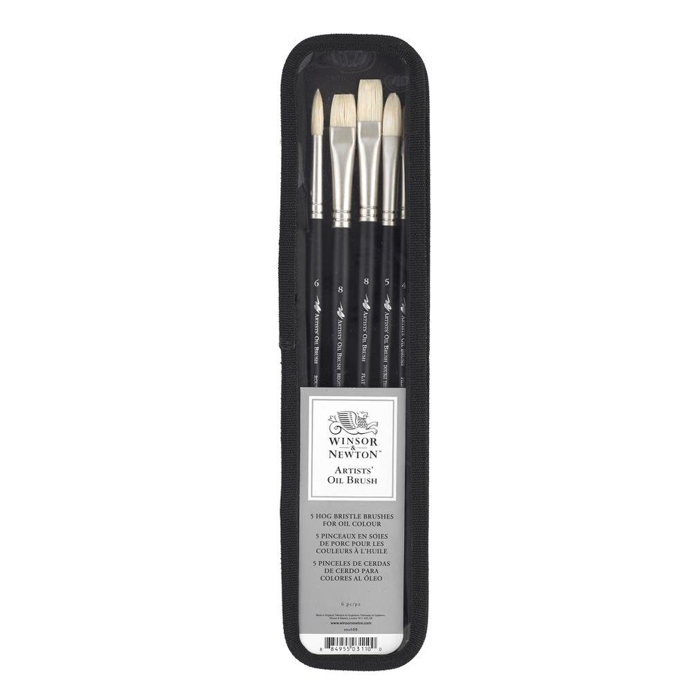 Winsor & Newton"Artists" Hog Oil Brush (Pack of 5),Black,Large