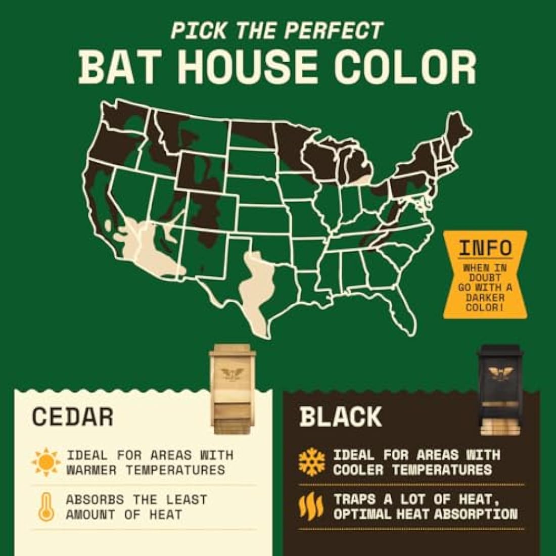 WildYard The Complete Bat House & Bat Box for Outdoors - Keep your Backyard Mosquito-Free - Without Paint, Single Chamber - Easy to Hang
