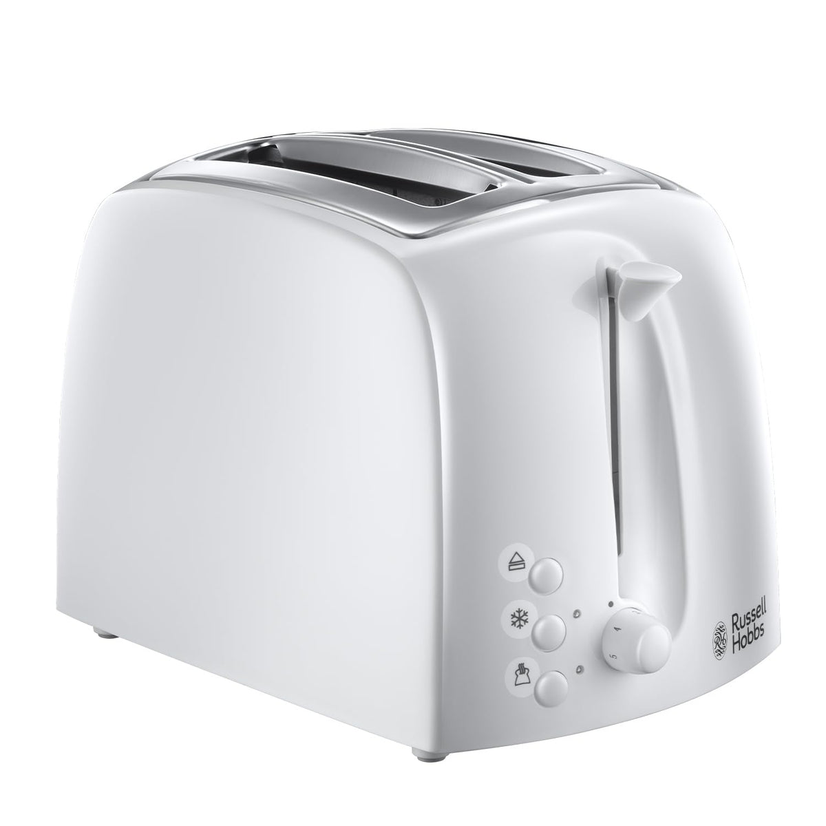 Russell Hobbs Textures 2 Slice Toaster (Extra Wide Slots, 6 Browning levels, Frozen, cancel & reheat function with indicator lights, Removable crumb