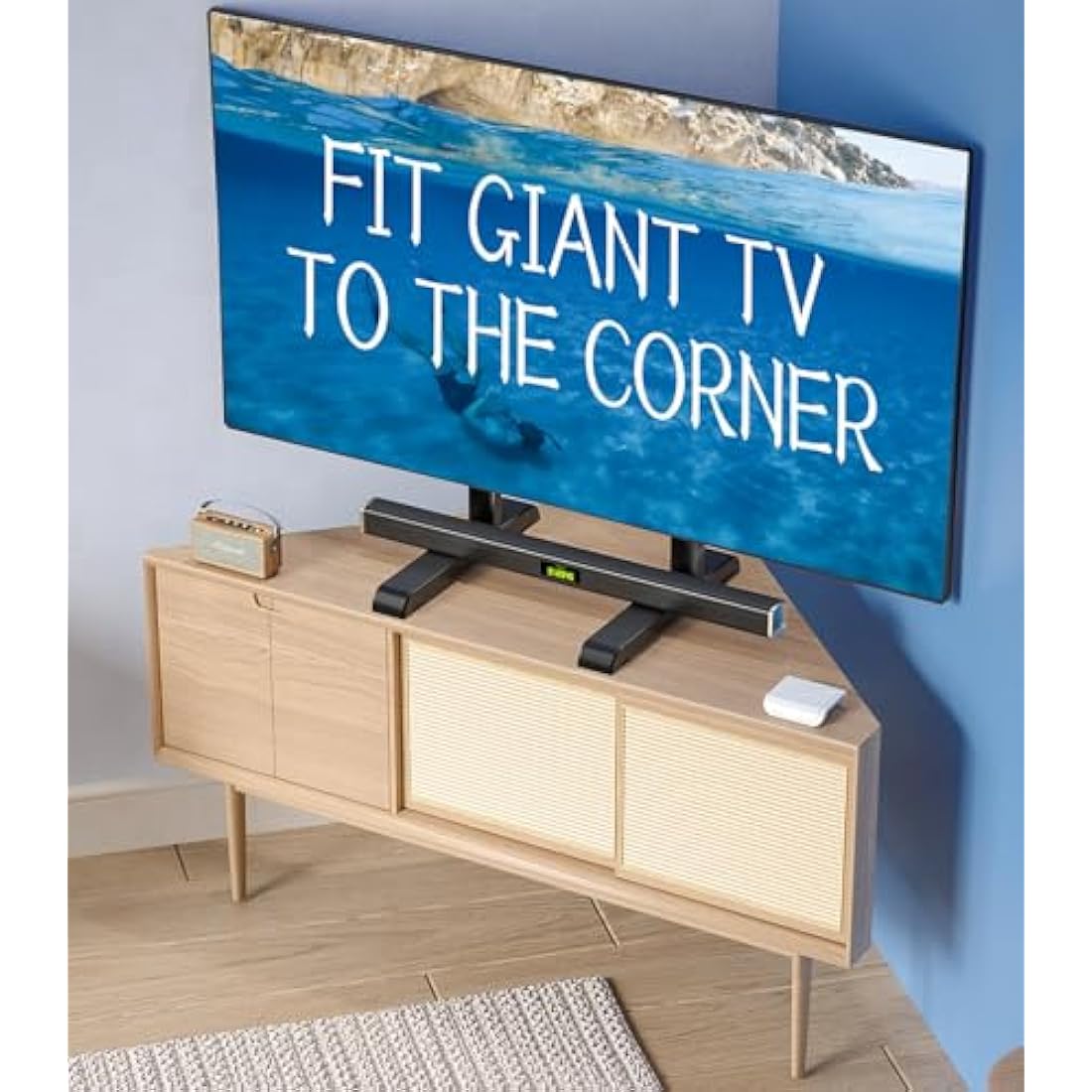 Universal TV Stand, Table Top TV Stand Base Wobble-Free Replacement for Most 24 to 80 Inch LCD LED TVs, 7 Height Adjustable TV Legs Hold up to 68kg, Max VESA 800x500mm, Black AX10TB02