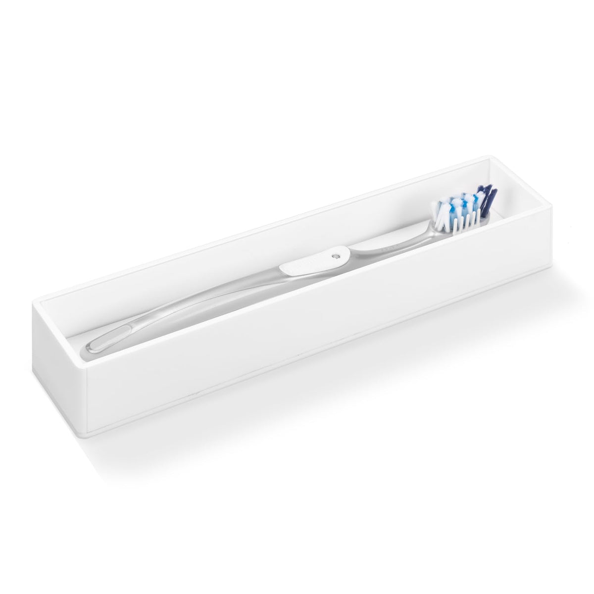 Linkidea Toothbrush Holder with Diatomite Drying Stone, Acrylic Bathroom Drawer Organizer with Draining Hole for Tooth Brush, Compatible with Colgate