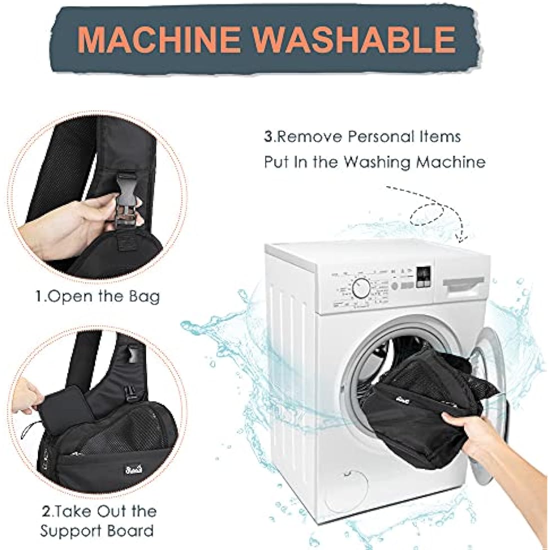 Nasjac Pet Dog Sling Carrier, Hands Free Papoose Front Carrier Small Dog Puppy Walking Breathable Mesh Hard Bottom Support Adjustable Padded Strap Pocket Safety Belt Travel Bag Washable