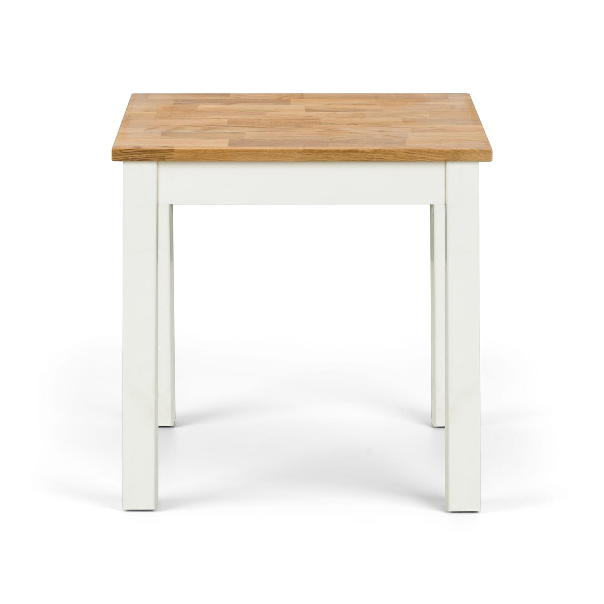 Julian Bowen Coxmoor End Table, 2 Tone, White & Oak - H48 x W50cm