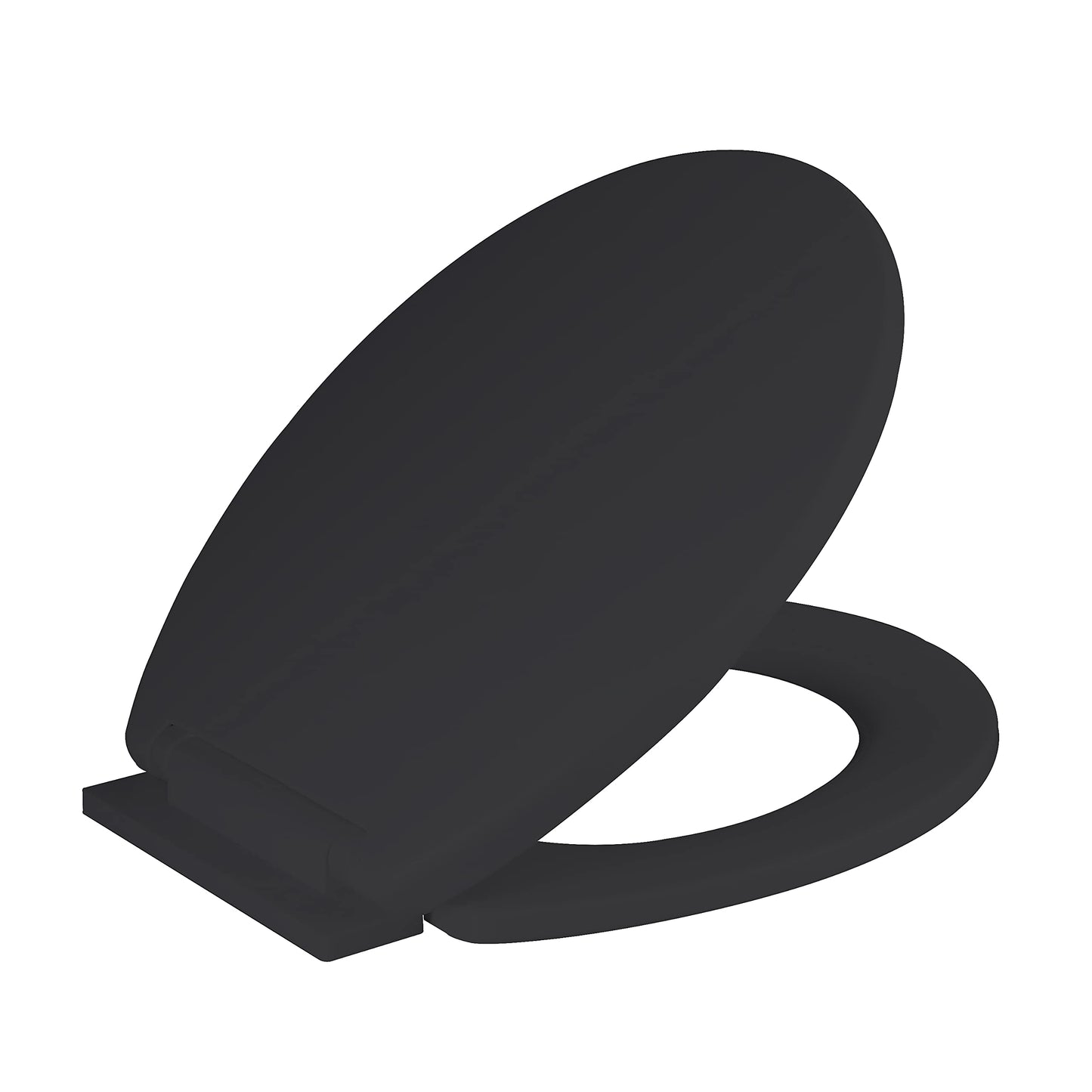 Ram? Black Soft Close Toilet Seat with Adjustable Hinges LOO Toilet Seat Quick Release Easy Clean Bathroom Toilet Seat Black