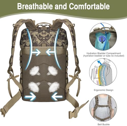 WOLT | Tactical Backpack for Men 45L Military Backpack Large 3 Day Assault Pack Rucking Backpack for Survival Hiking