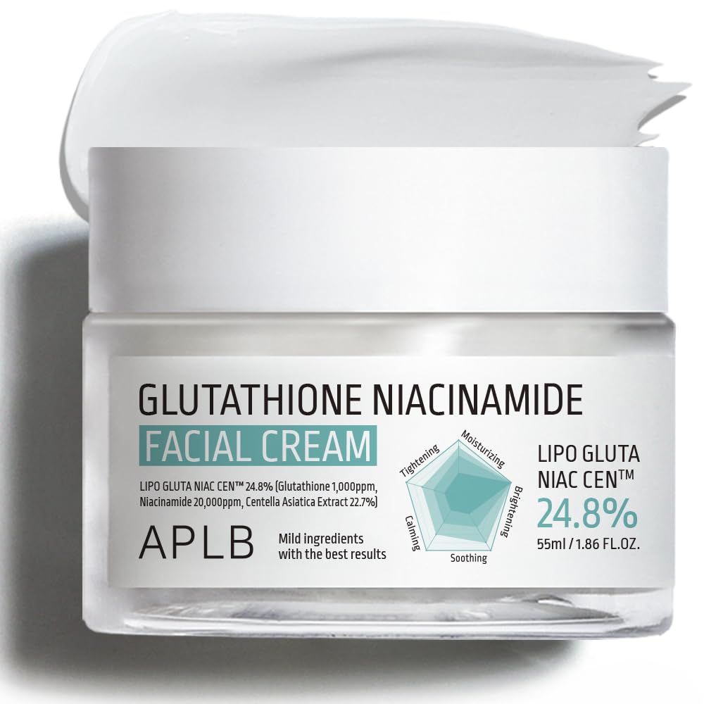 APLB Glutathione Niacinamide Face Cream | Niac CEN? Lipo Gluta 24.8% 1.86 FL.OZ/Korean Skin Care, Deep Hydration by Niacinamide, Improved Skin