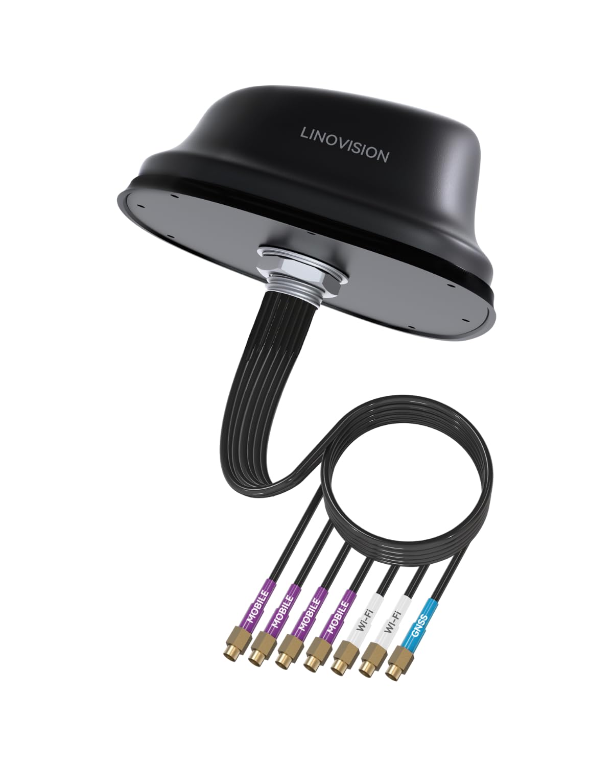 LINOVISION 5G LTE MIMO Combo 7-in-1 Antenna, 4X 5G LTE, 1x GNSS, 2XWi-Fi, LINOVISION Outdoor Roof SMA Antenna can be compatible with routers Teltonika