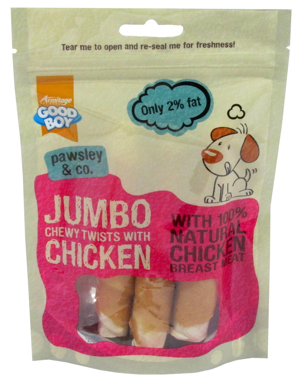 Good Boy Pawsley and Co Jumbo Twisters Chicken 100g - Case of 12