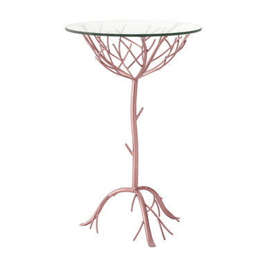 Lexa Rose Gold Finish Branch Design Side Table