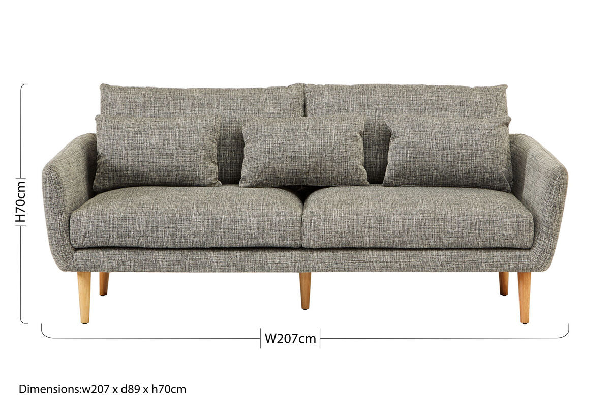 3 Seater Natural Fabric Sofa, Alto