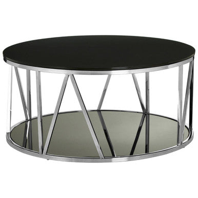 Alvaro Round Chrome Finish Coffee Table
