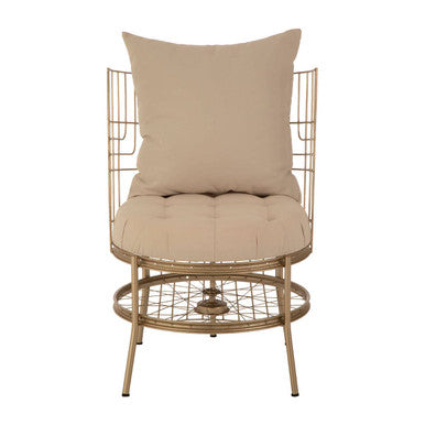 Mantis Champagne Gold Finish Wheel Design Chair