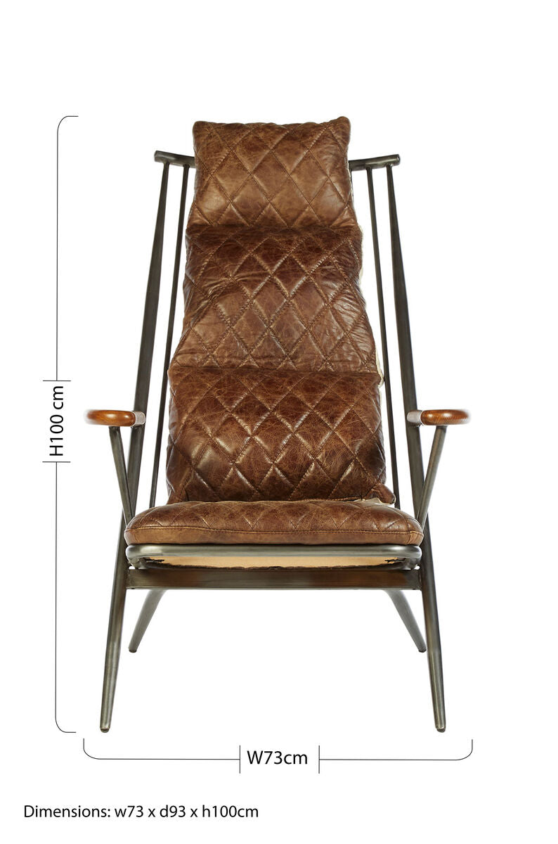 Hoxton Genuine Brown Leather Chair