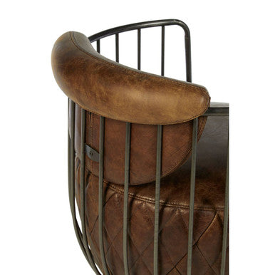 Hoxton Brown Leather Swivel Chair