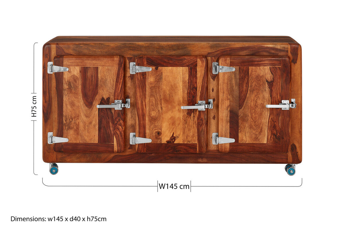 Marwar Natural Tropical Rosewood 3 Door Sideboard