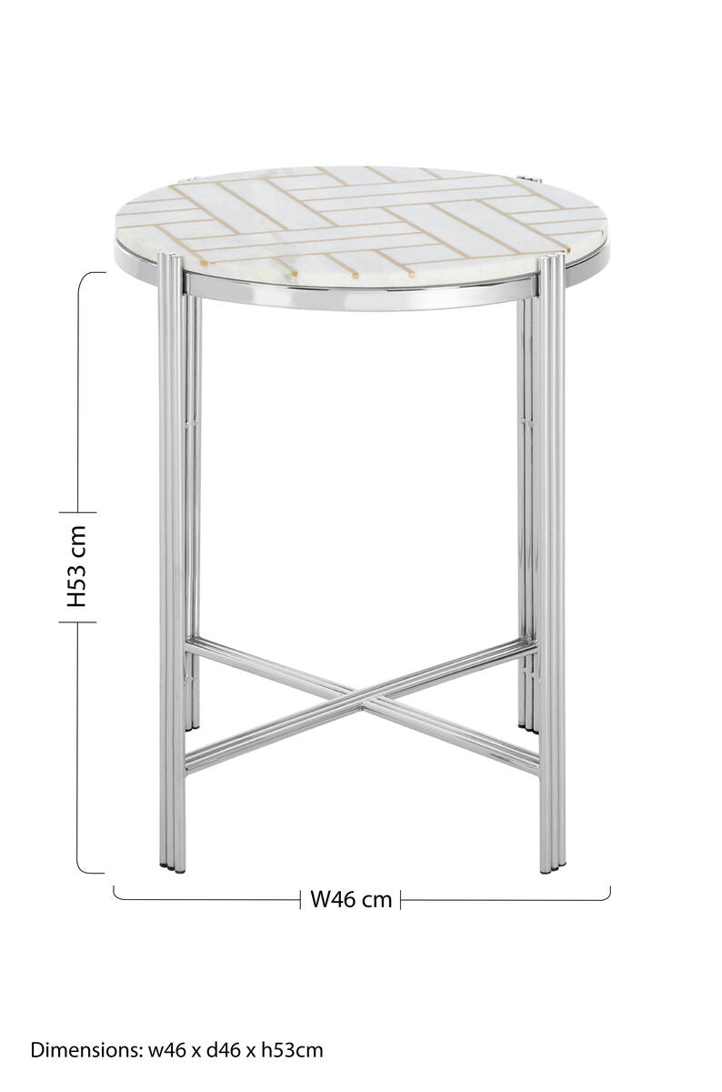 Eva White Marble Side Table