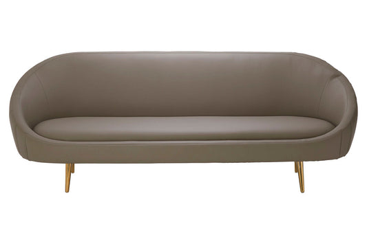 Brown Leather Effect Sofa, Lagero