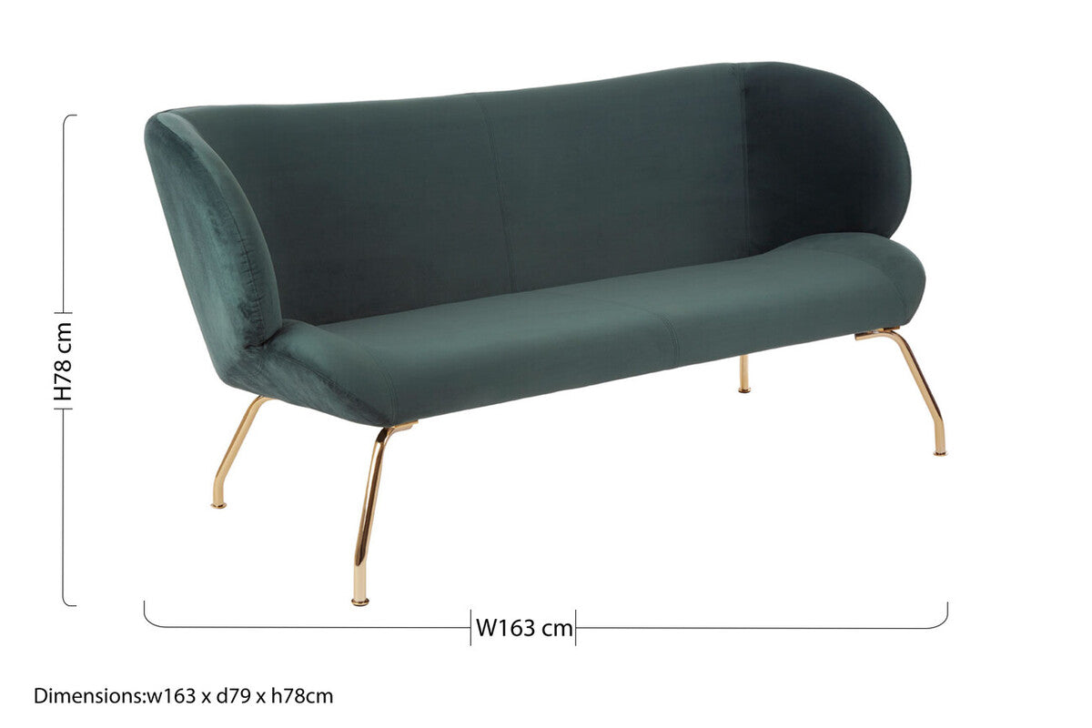 2 Seater Green Sofa, Kolding