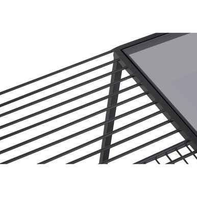 Trento Grey Glass and Black Finish Wireframe Console Table