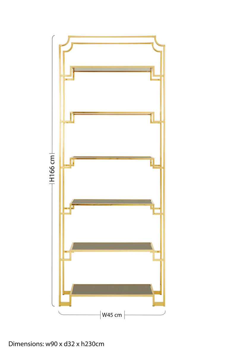 Horizon Rectangular Tempered Glass 6 Tier Shelving Unit