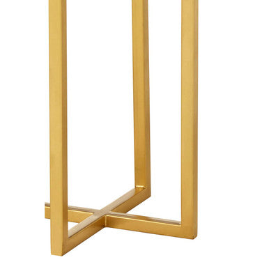 Green Small Round Marble Top Side Table with Gold Metallic Base, Templar