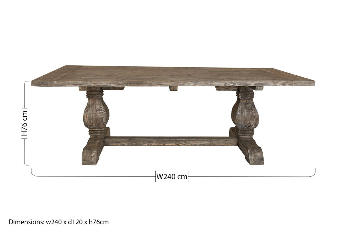 Lovina Recycled Pine Wood Rectangular Dining Table