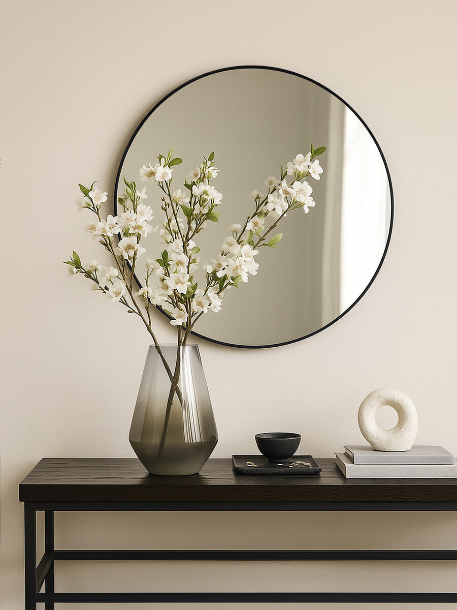 Alexa Grey Ombre Finish Glass Small Vase with Tapered Design