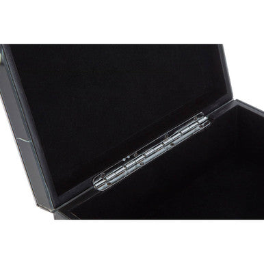 Renata Large Black Marble Design Glass Trinket Box