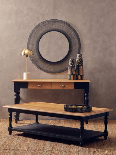 Batu Set Of 2 Black Rattan Trays